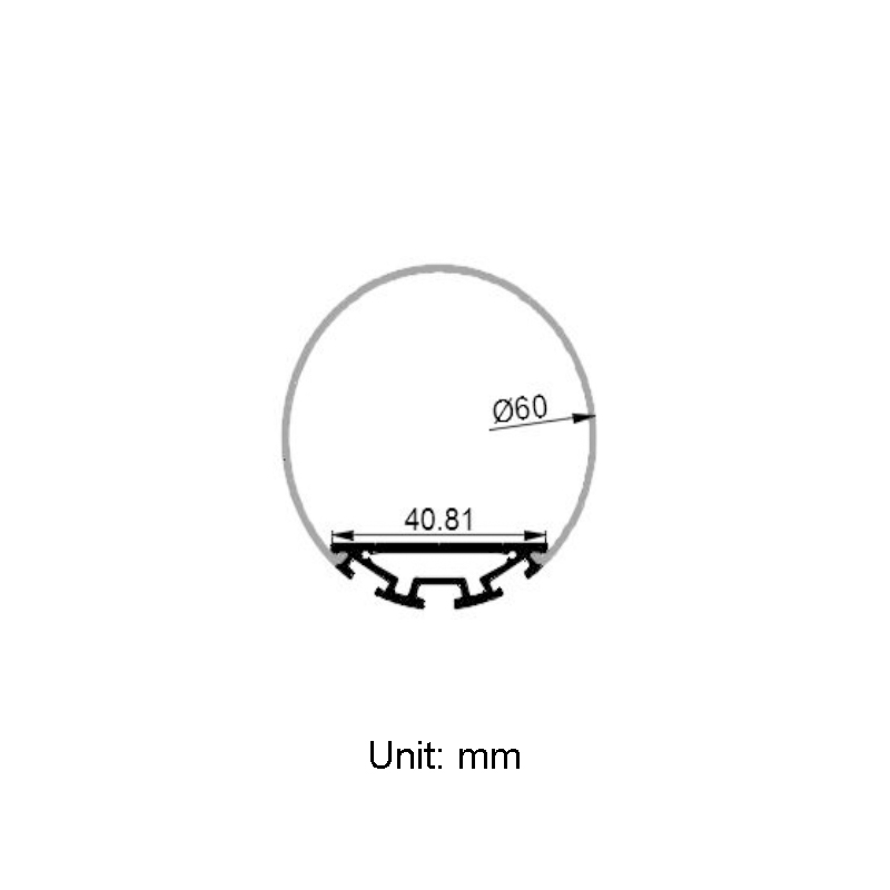 Suspended Round Aluminum LED Strip Channel For Multi-Row LED Light Strips - Inner Width 40.8mm Suspended Round Aluminum LED Strip Channel For Multi-Row LED Light Strips - Inner Width 40.8mm